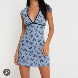 Motel Rocks Blue Floral Mini Dress
